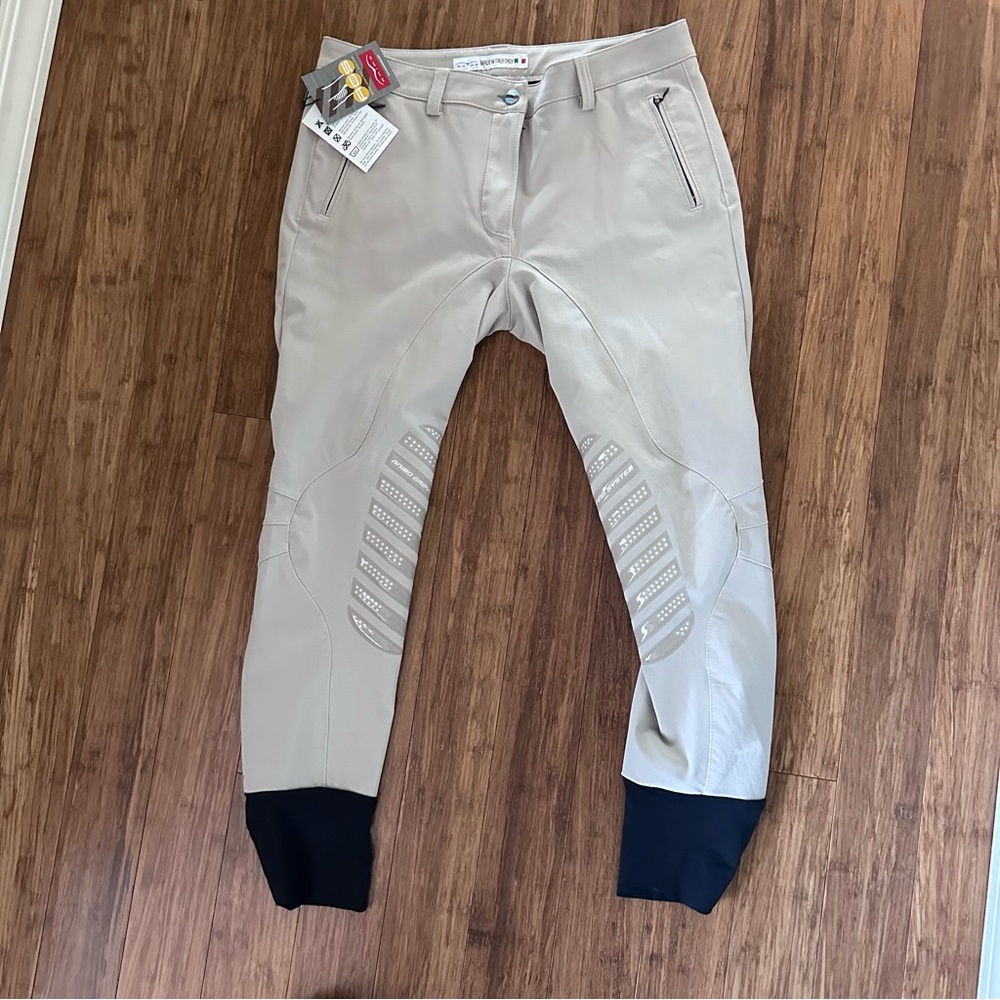 Women’s Beige Riding Breeches with Black Ankles